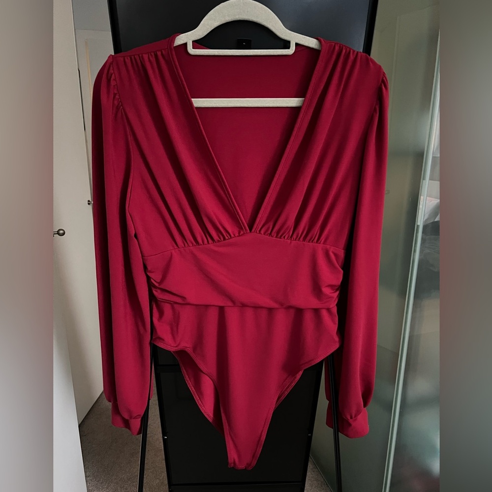 Long Sleeve, Low Cut Bodysuit